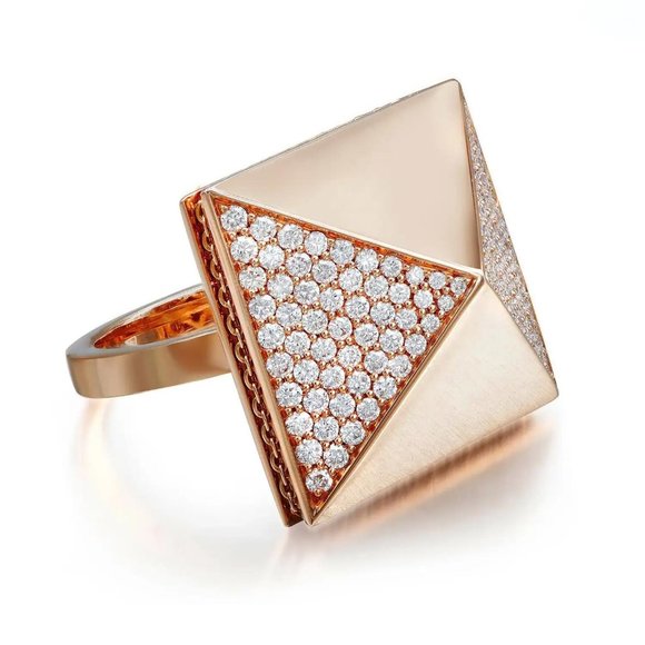 Messika 1.11Cttw Spiky Diamond Cocktail Ring 18K Rose Gold Size 53 US 6.5 - Picture 5 of 6